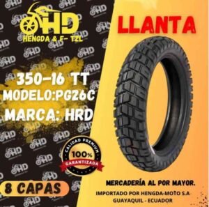 CL-0001 LLANTA DE MOTO MODELO PG26C MARCA HRD 350-16TT