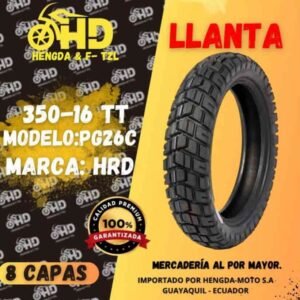 CL-0001 LLANTA DE MOTO MODELO PG26C MARCA HRD 350-16TT